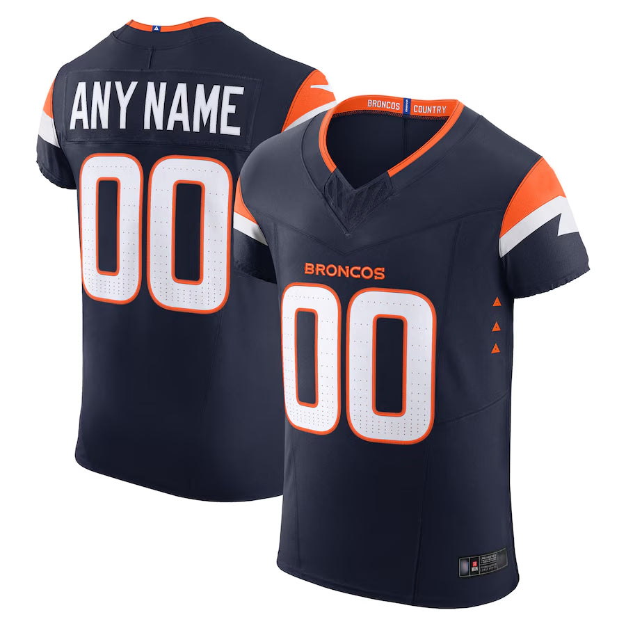 Silnrao Custom D.Broncos Navy Vapor F.U.S.E. Elite Stitched Jerseys