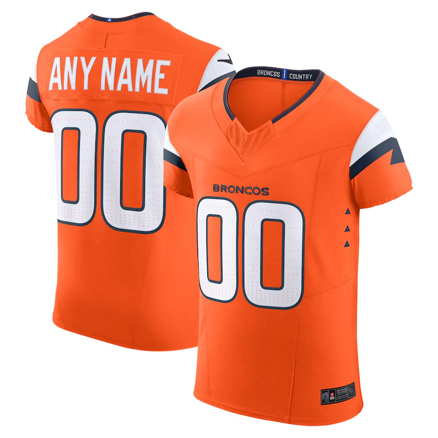 Silnrao Custom D.Broncos Vapor F.U.S.E. Elite Orange Stitched Jerseys