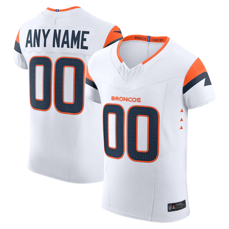 Silnrao Custom D.Broncos Vapor F.U.S.E. Elite White Stitched Jerseys