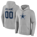 Silnrao Custom D.Cowboys Gray Team Authentic Personalized Name & Number Hoodie Stitched Jerseys