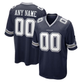 Silnrao Custom D.Cowboys Navy Game Stitched Jerseys