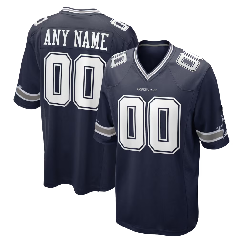 Silnrao Custom D.Cowboys Navy Game Stitched Jerseys