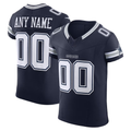Silnrao Custom D.Cowboys Navy Vapor F.U.S.E. Elite Custom Stitched Jerseys