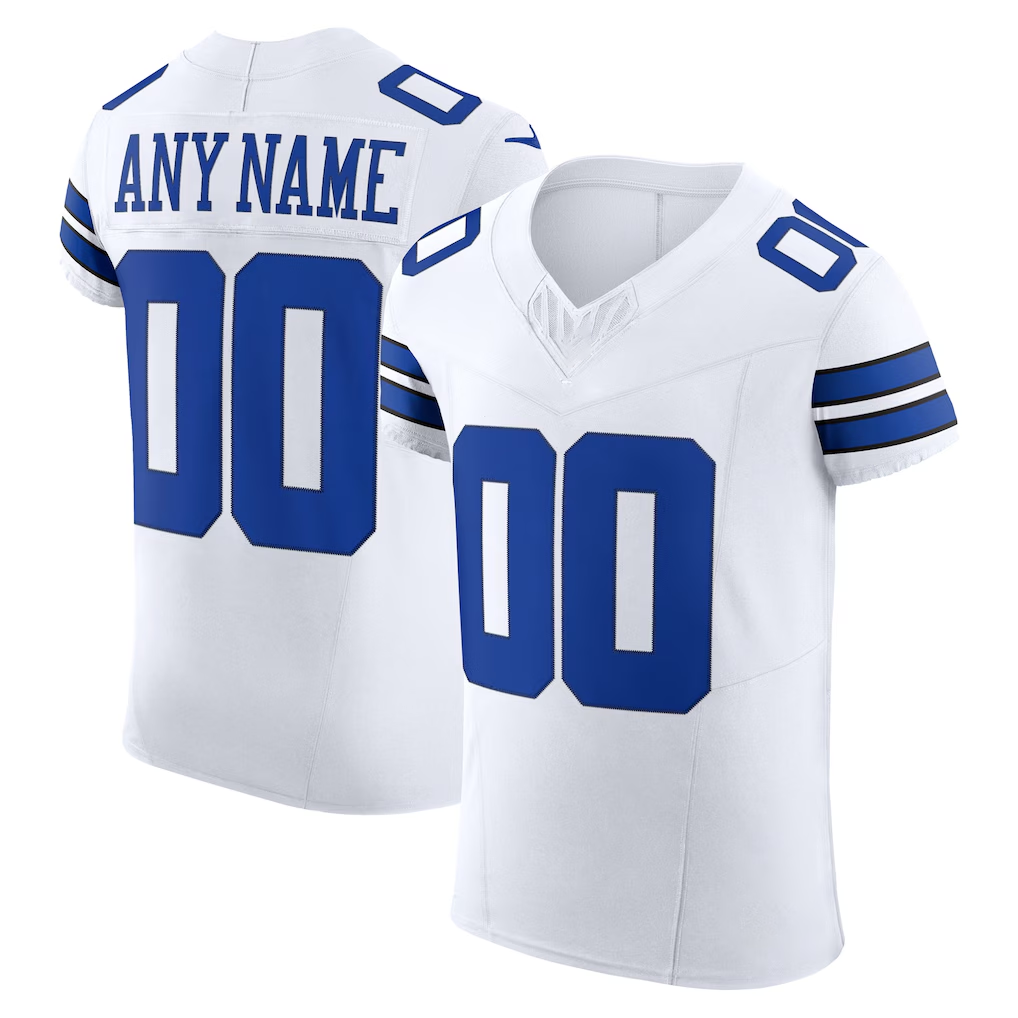 Silnrao Custom D.Cowboys White Vapor Untouchable Elite Stitched Jerseys