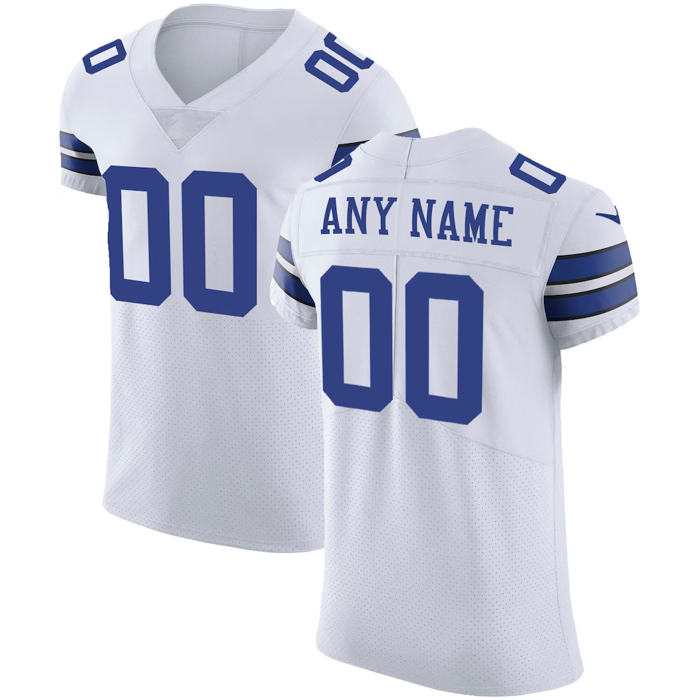 Silnrao Custom D.Cowboys White Vapor Untouchable Elite Stitched Jerseys
