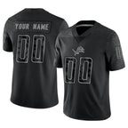Silnrao Custom D.Lions Black RFLCTV Limited Stitched Jerseys