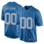 Silnrao Custom D.Lions Blue Replica Game Alternate Stitched Jerseys