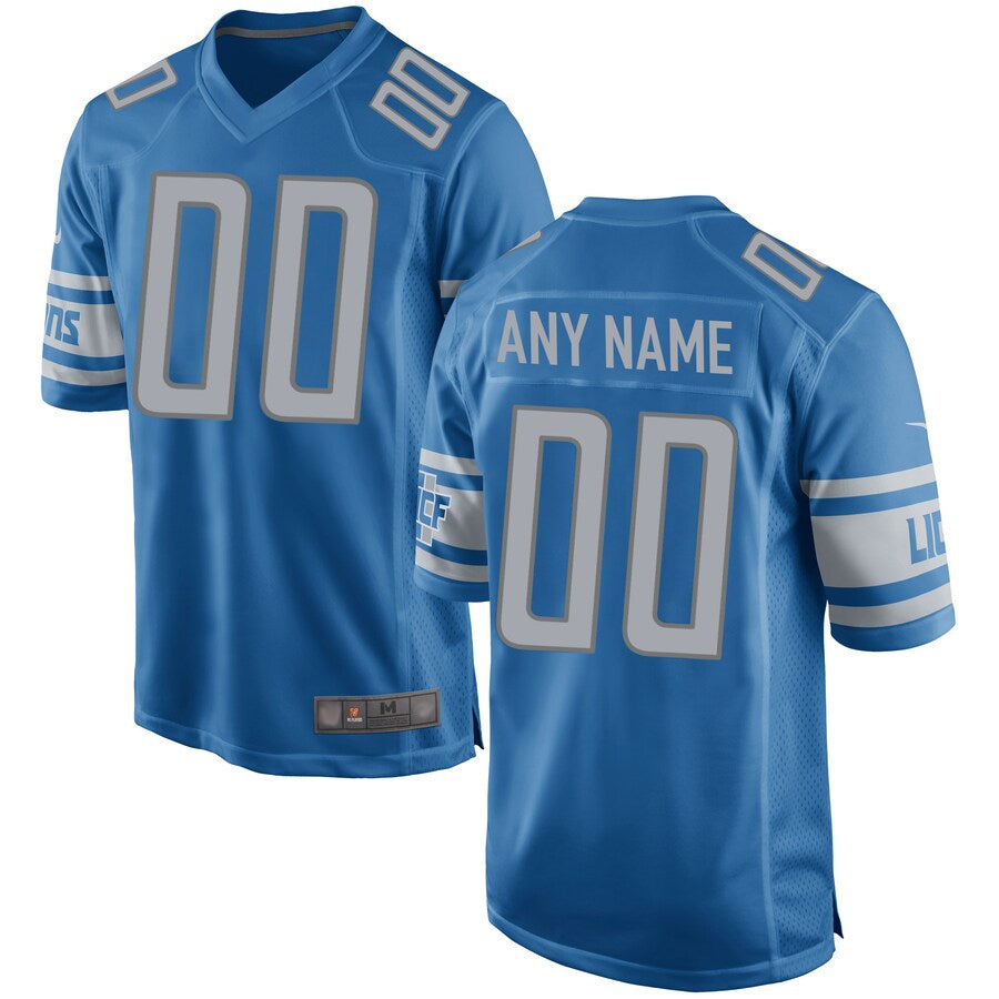 Silnrao Custom D.Lions Blue Replica Game Stitched Jerseys