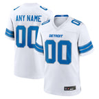 Silnrao Custom D.Lions White Home Game Stitched Jerseys