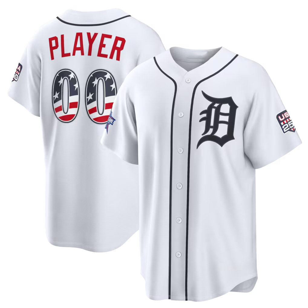 Silnrao Custom D.Tigers 2026 All-Star Edition Stars & Stripes White Stadium Jerseys