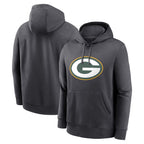 Silnrao Custom GB.Packers Anthracite Pullover Hoodie Game Stitched Jerseys
