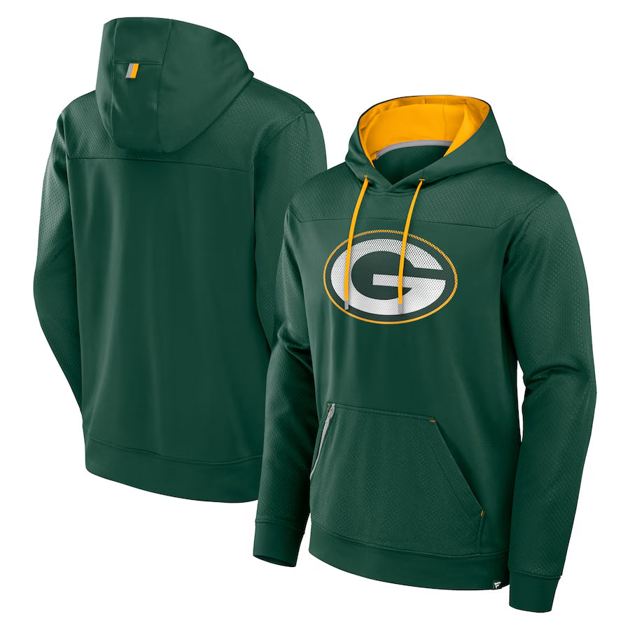 Silnrao Custom GB.Packers Green Defender Pullover Hoodie Game Stitched Jerseys