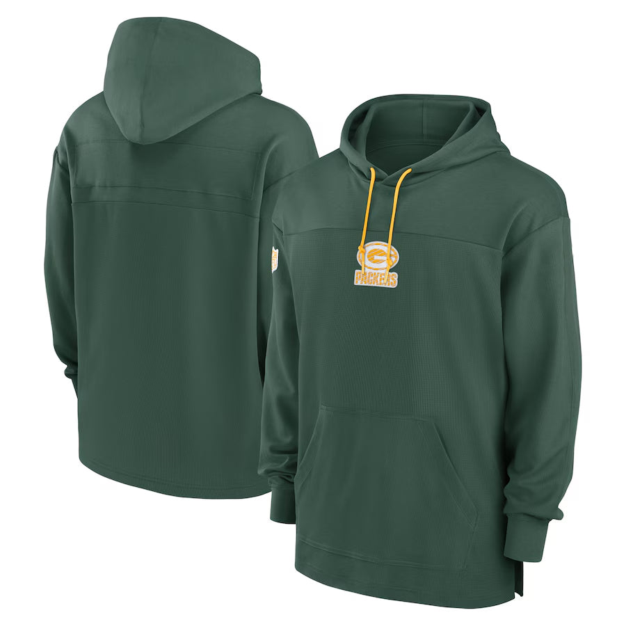 Silnrao Custom GB.Packers Green Sideline Pullover Hoodie Stitched Jerseys