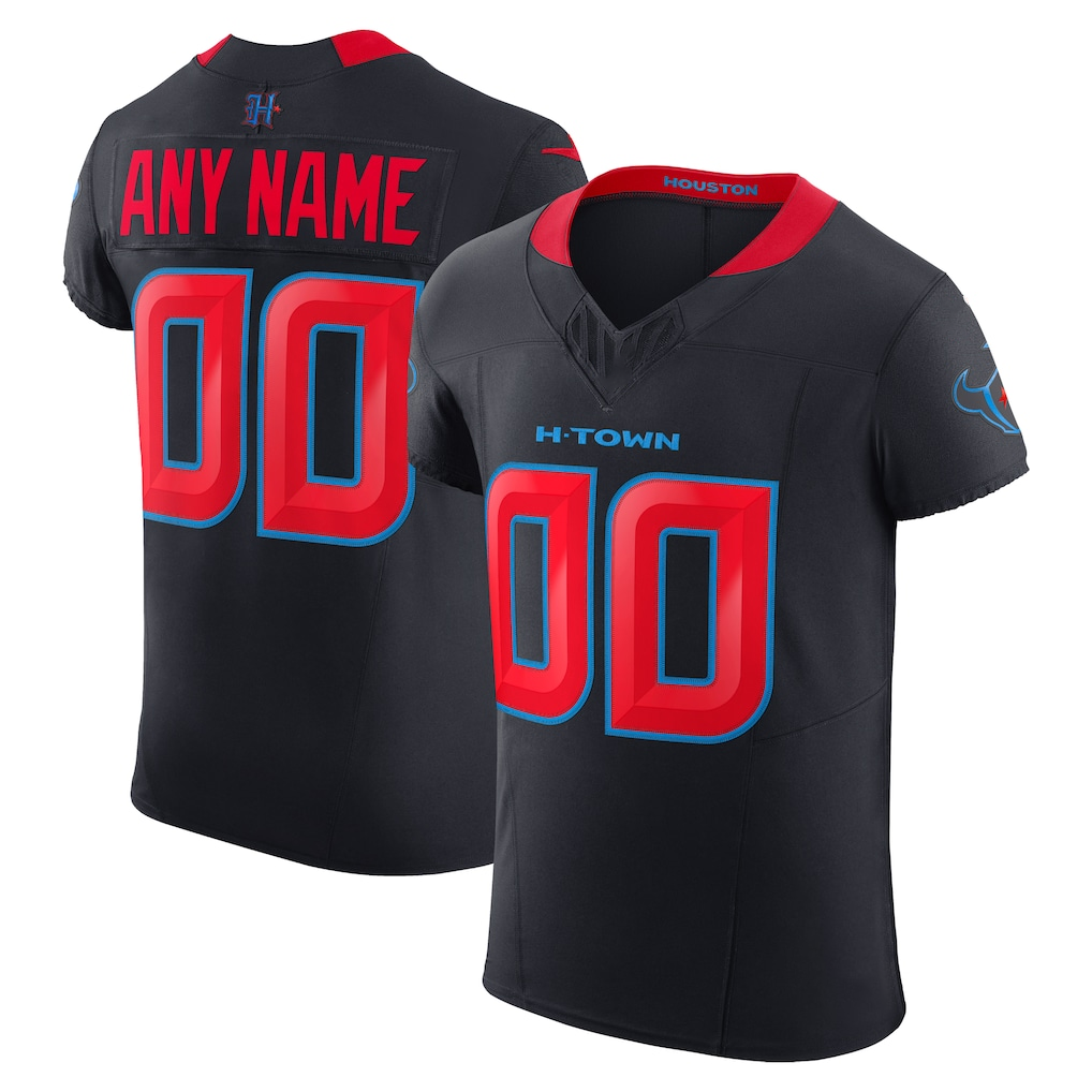 Silnrao Custom H.Texans Navy Alternate Vapor F.U.S.E. Elite Stitched Jerseys
