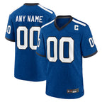Silnrao Custom IN.Colts Blue Indiana Nights Replica Game Stitched Jerseys