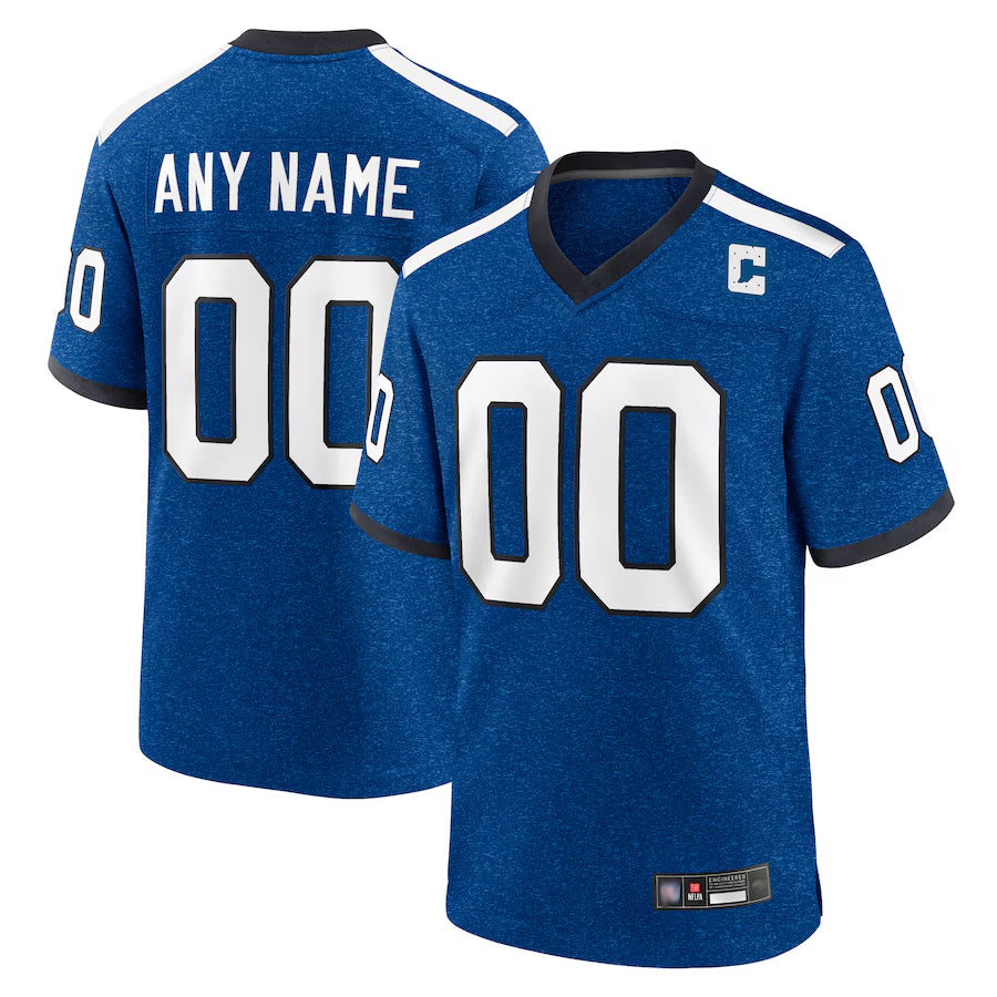 Silnrao Custom IN.Colts Blue Indiana Nights Replica Game Stitched Jerseys