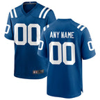 Silnrao Custom IN.Colts Royal Replica Home Game Stitched Jerseys