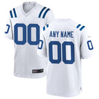 Silnrao Custom IN.Colts White Replica Home Game Stitched Jerseys