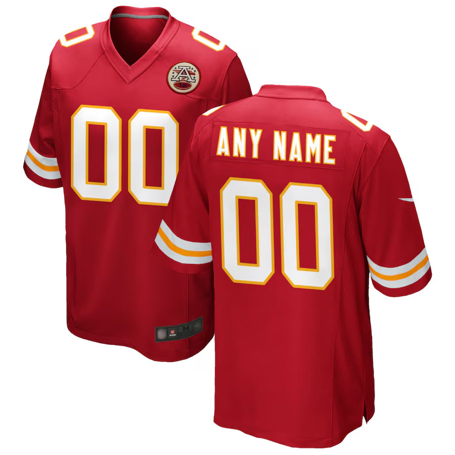 Silnrao Custom KC.Chiefs Red Replica Game Stitched Jerseys
