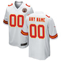 Silnrao Custom KC.Chiefs White Replica Game Stitched Jerseys