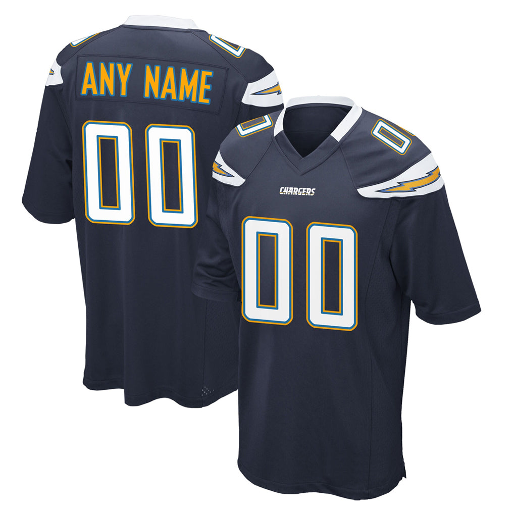 Silnrao Custom LA.Chargers Navy Game Stitched Jerseys