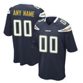 Silnrao Custom LA.Chargers Navy Game Stitched Jerseys