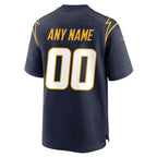 Silnrao Custom LA.Chargers Navy Home Game Stitched Jerseys