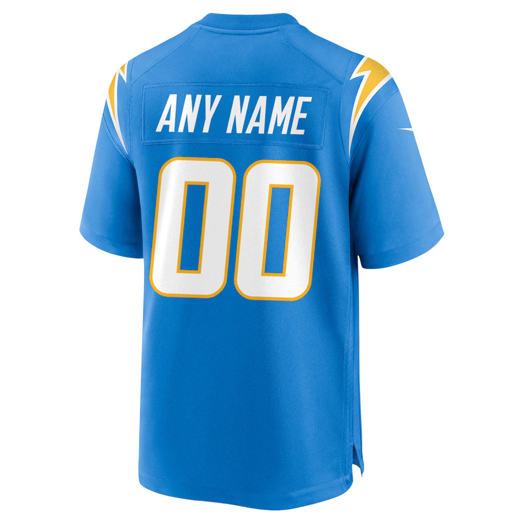 Silnrao Custom LA.Chargers Powder Blue Home Game Stitched Jerseys