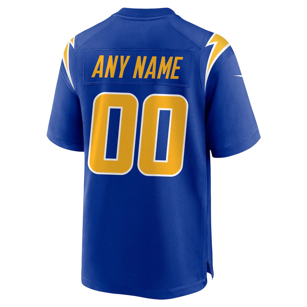 Silnrao Custom LA.Chargers Royal Alternate Home Game Stitched Jerseys