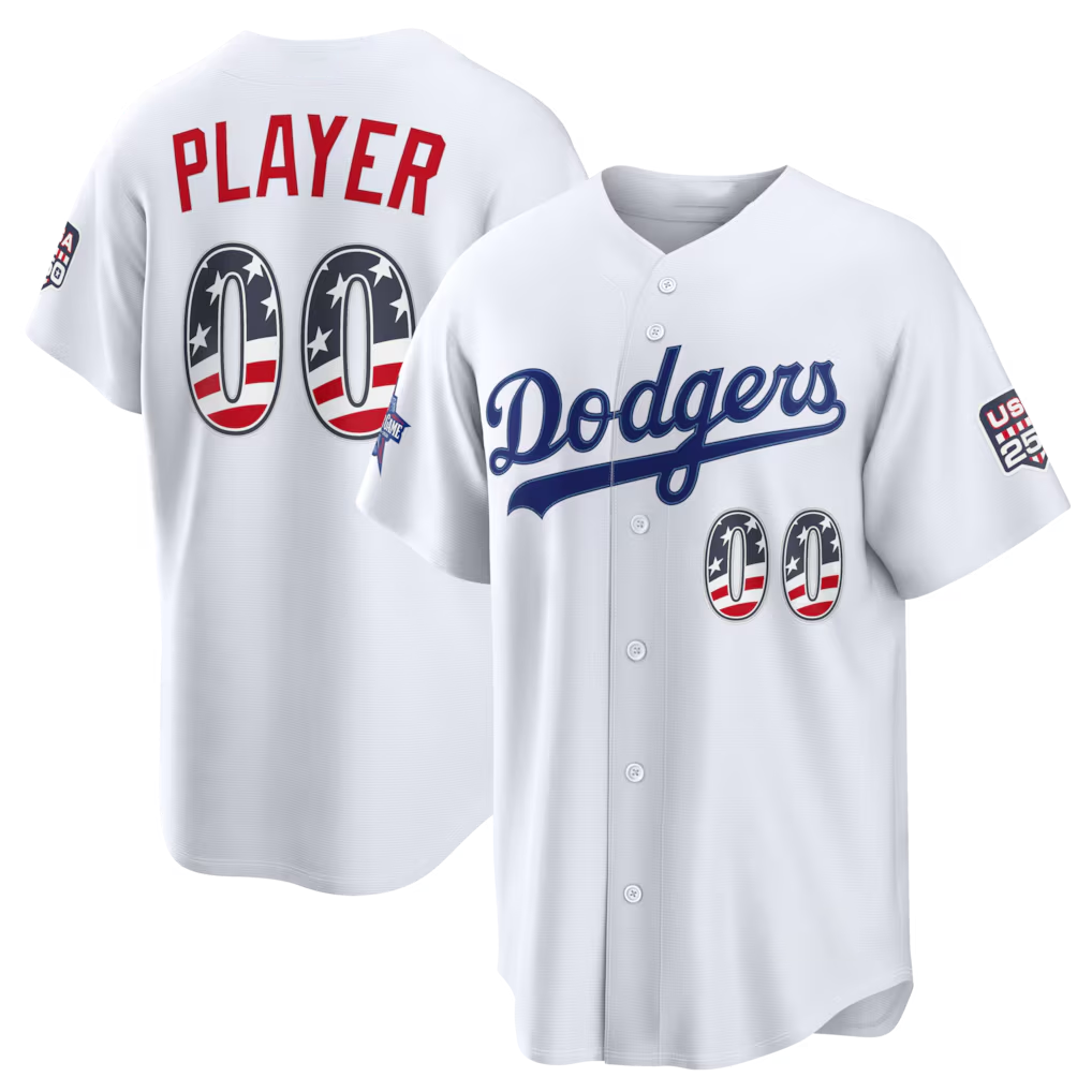 Silnrao Custom LA.Dodgers 2026 All-Star Edition Stars & Stripes White Stadium Jerseys