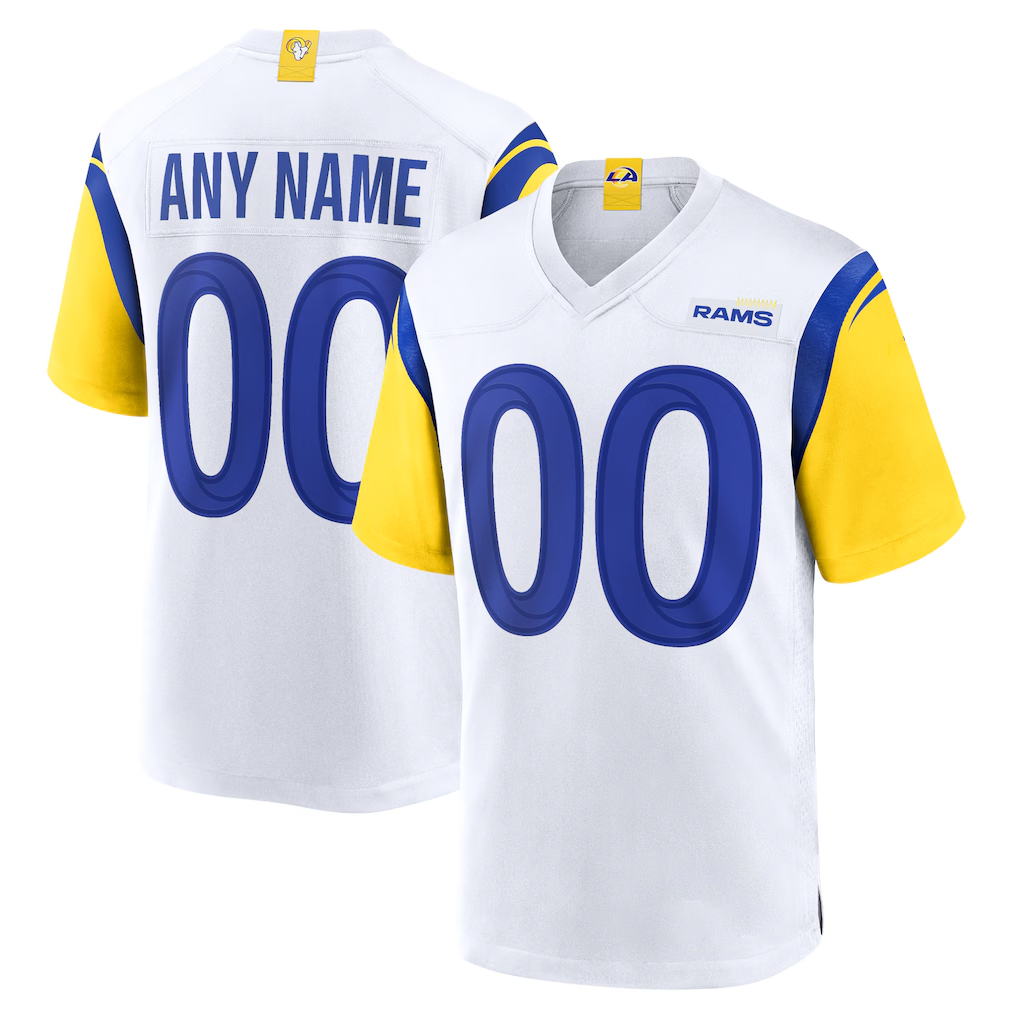 Silnrao Custom LA.Rams White Alternate Stitched Jerseys