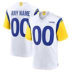 Silnrao Custom LA.Rams White Alternate Stitched Jerseys