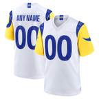 Silnrao Custom LA.Rams White Game Stitched Jerseys