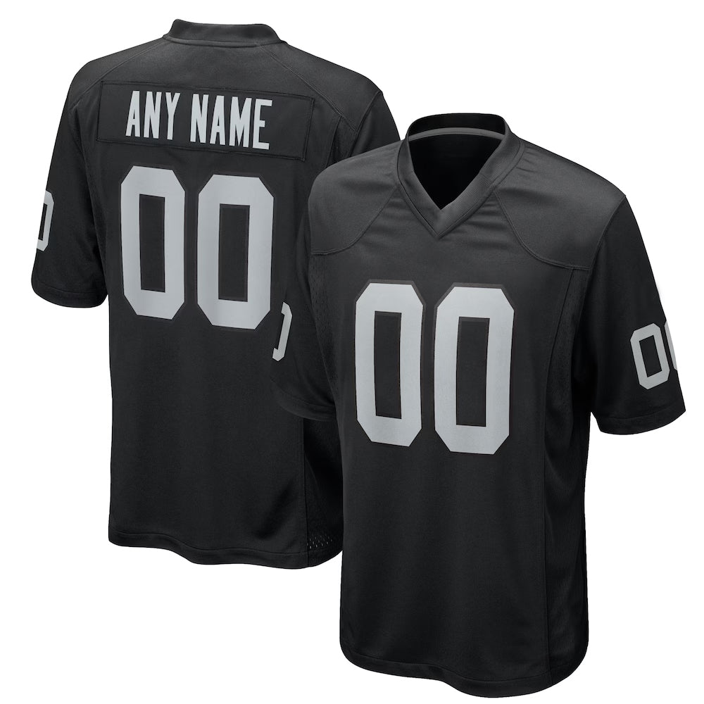 Silnrao Custom LV.Raiders Black Home Game Stitched Jerseys