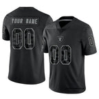 Silnrao Custom LV.Raiders Black RFLCTV Limited Stitched Jerseys