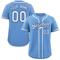 Custom Light Blue White-Royal Classic Style Authentic Baseball Jersey