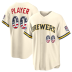 Silnrao Custom M.Brewers 2026 All-Star Edition Stars & Stripes Cream Stadium Jerseys