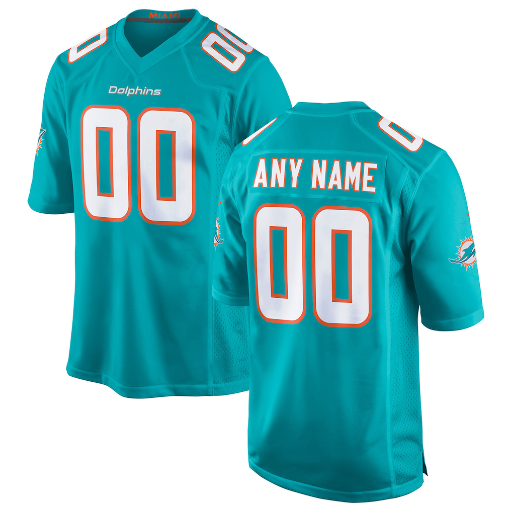 Silnrao Custom M.Dolphins Aqua Game Stitched Jerseys