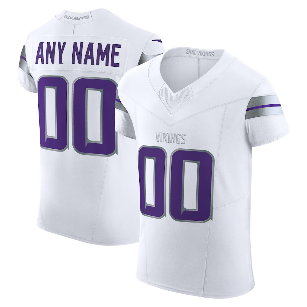 Silnrao Custom M.Vikings White Vapor F.U.S.E. Elite Stitched Jerseys