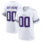 Silnrao Custom MN.Vikings White Alternate Game Stitched Jerseys
