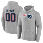 Silnrao Custom NE.Patriots Gray Team Authentic Personalized Name & Number Hoodie Stitched Jerseys