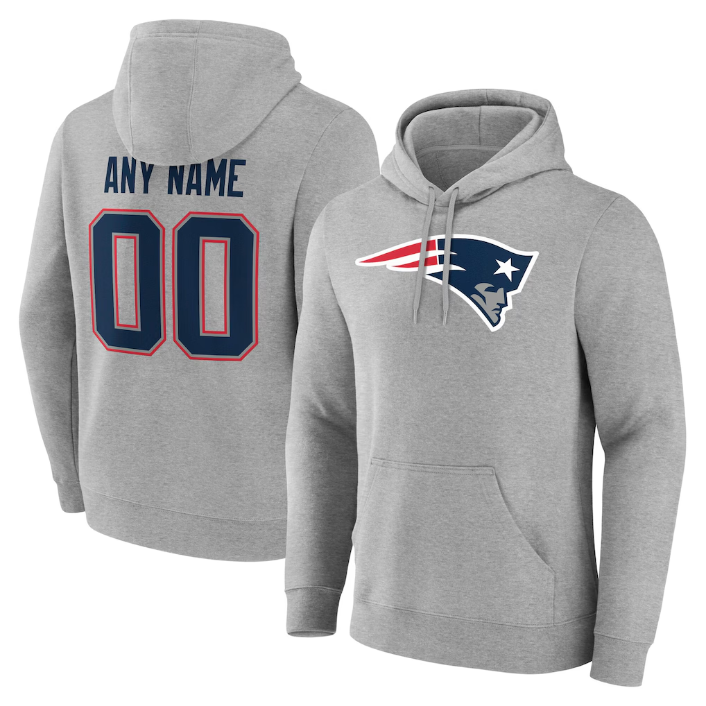 Silnrao Custom NE.Patriots Gray Team Authentic Personalized Name & Number Hoodie Stitched Jerseys