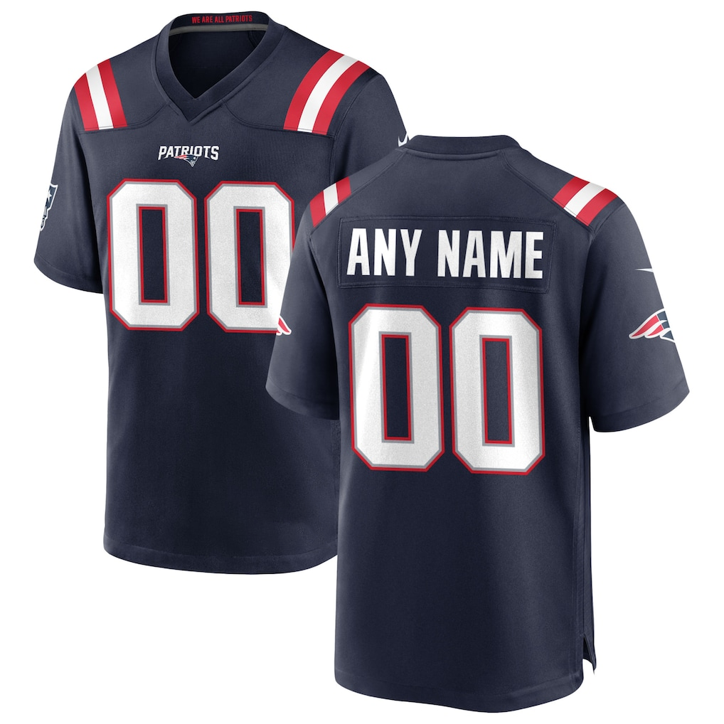 Silnrao Custom NE.Patriots  Navy Custom Game Stitched Jerseys