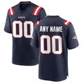 Silnrao Custom NE.Patriots  Navy Custom Game Stitched Jerseys
