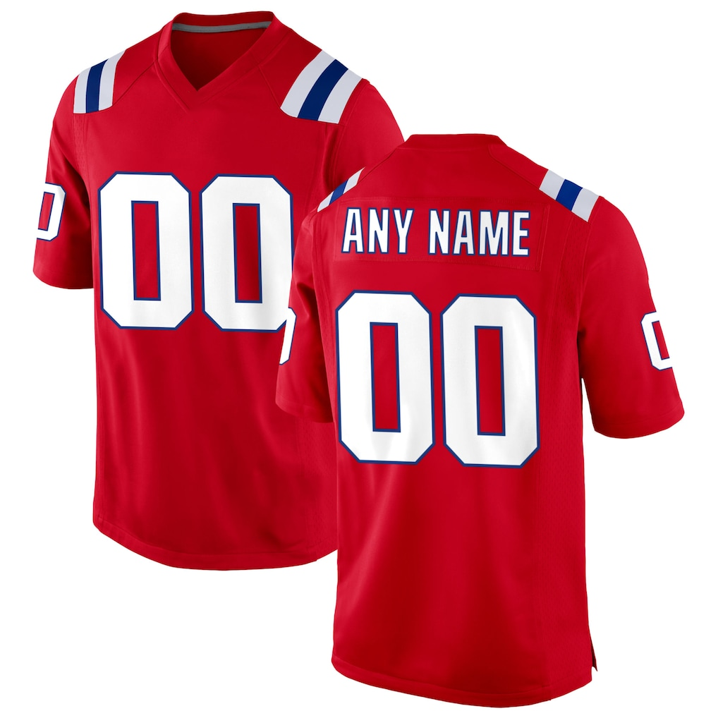 Silnrao Custom NE.Patriots  Red Alternate Stitched Jerseys