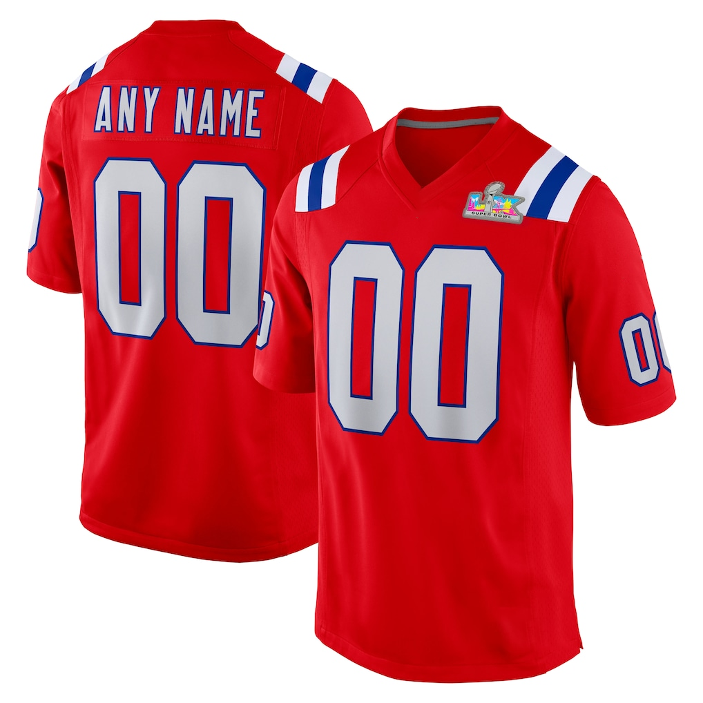 Silnrao Custom NE.Patriots  Red Super Bowl LX Patch Game Jersey Stitched Jerseys