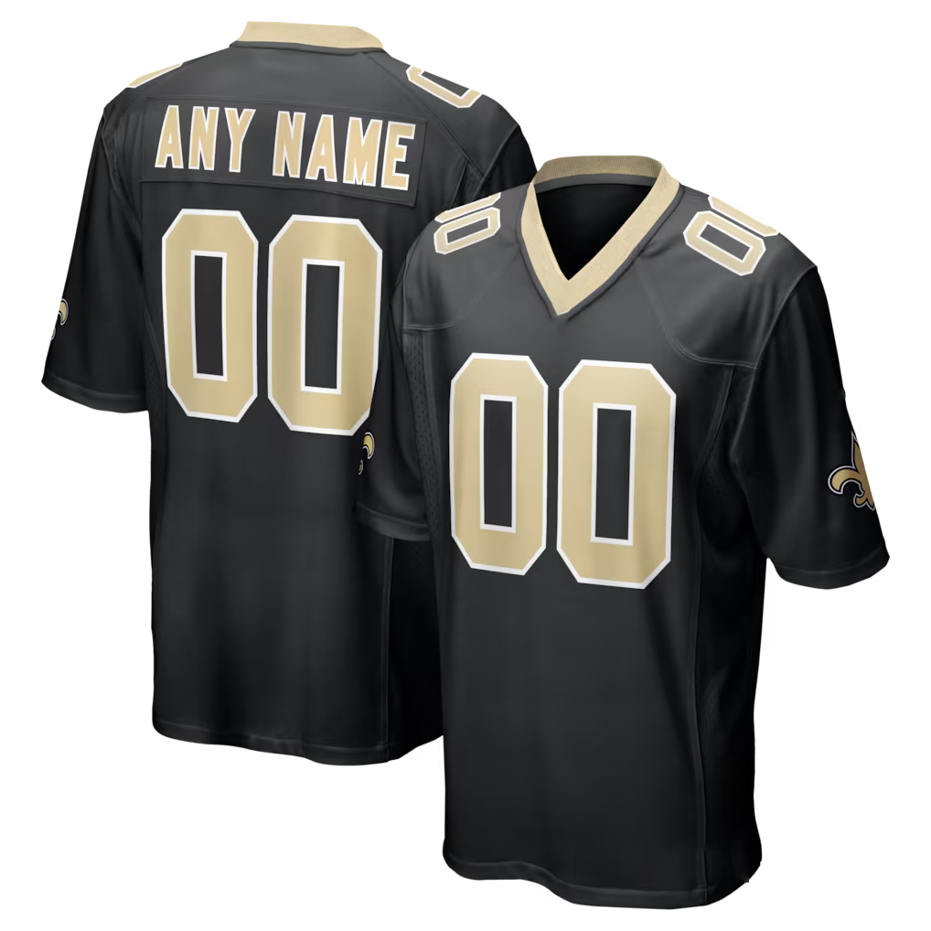 Silnrao Custom NO.Saints Black  Game Stitched Jerseys