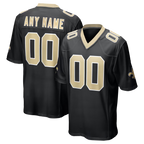 Silnrao Custom NO.Saints Black  Game Stitched Jerseys