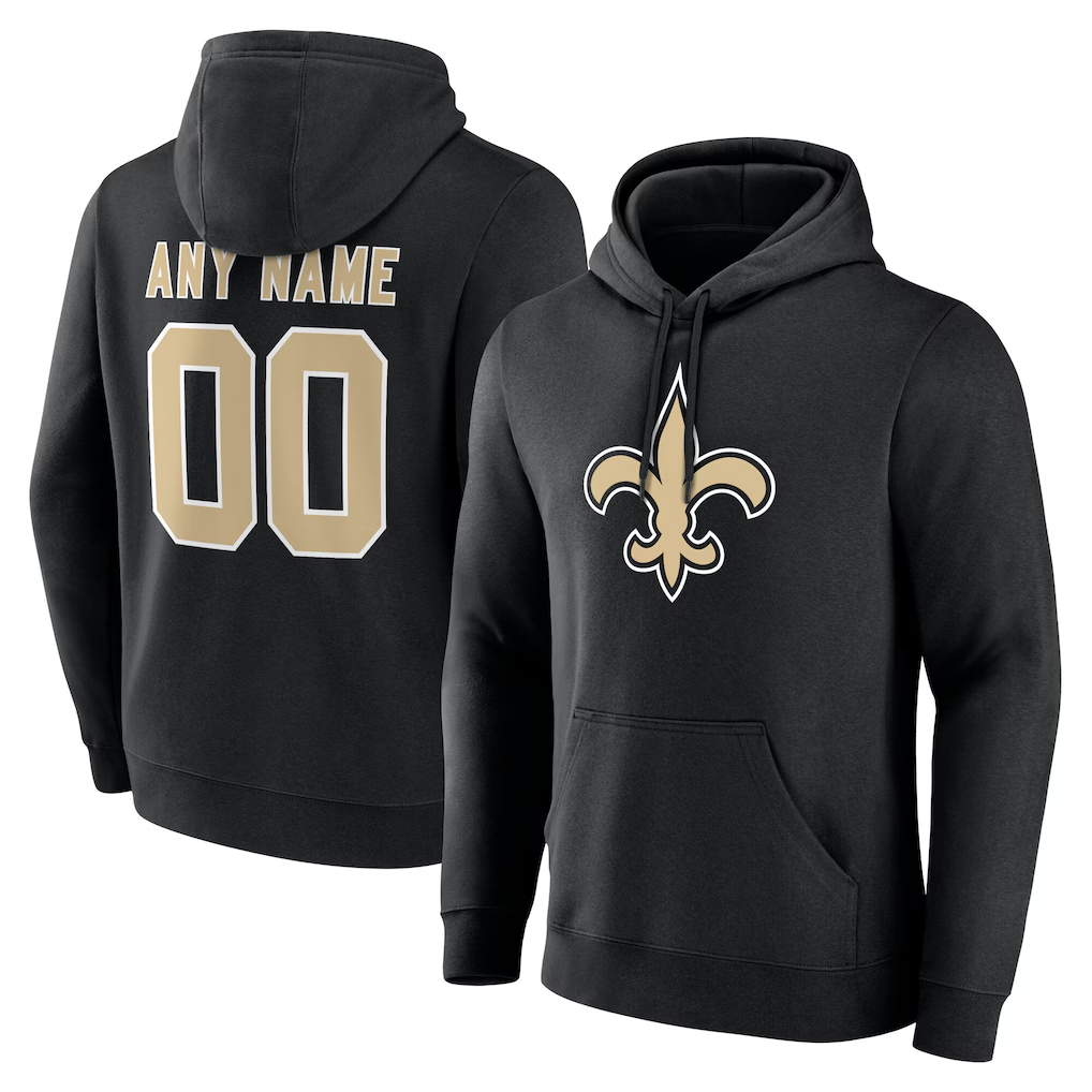 Silnrao Custom NO.Saints Black Team Authentic Personalized Name & Number Hoodie Stitched Jerseys