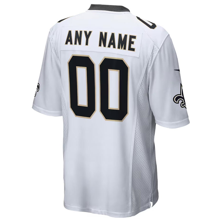 Silnrao Custom NO.Saints White Home Game Stitched Jerseys